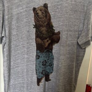 MED LUCKY BRAND Gray T-Shirt BEAR